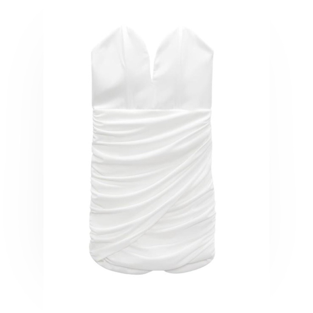๐(NWT) ZARA Sweetheart Corset Ruched Mini Dress. Size XXL - Picture 8 of 14